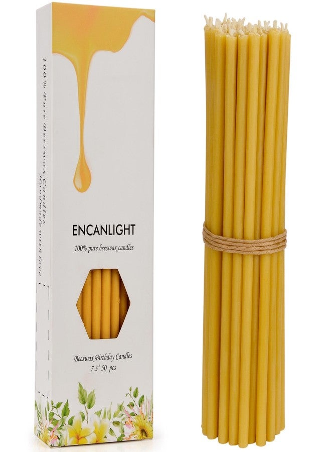 ENCANLIGHT 7.3 inch 100% Pure Natural Prayer Candle 50pcs-60min Burn Time Candles-Dripless and Smokeless for Prayer,Thanksgiveing,Family, Wedding,Men,Relax - Image 1
