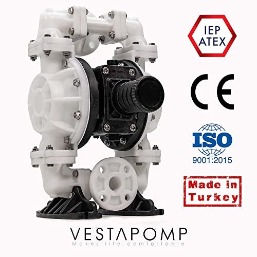 vestapomp makes li fe comfortable Vestapomp Air Operated Diaphragm Pump - Chemical Transfer - Diaphragm Pump Air - AODD Double Pneumatic Transfer (1" Inch Discharge, Polypropylene Body + Santoprene, 40 GPM, 100 PSI) - Image 2