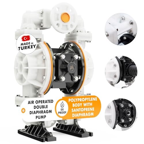 vestapomp makes li fe comfortable Vestapomp Air Operated Diaphragm Pump - Chemical Transfer - Diaphragm Pump Air - AODD Double Pneumatic Transfer (1" Inch Discharge, Polypropylene Body + Santoprene, 40 GPM, 100 PSI) - Image 1