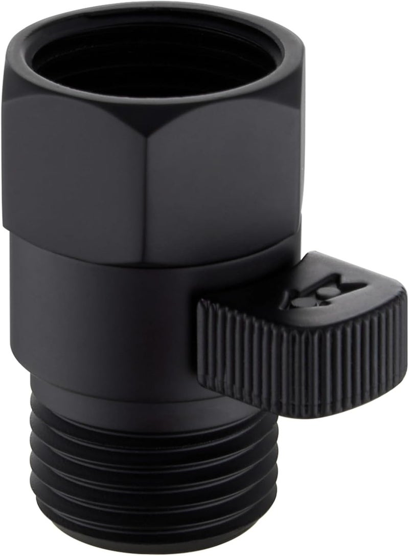 Angle Simple Shower Valve, Brass Water Flow Control Shut Off Valve for Hand Shower, RV Hose Flow Restrictor, Matte Black - Image 1