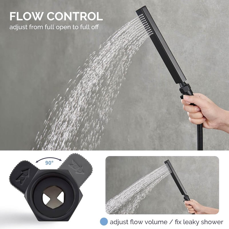 Angle Simple Shower Valve, Brass Water Flow Control Shut Off Valve for Hand Shower, RV Hose Flow Restrictor, Matte Black - Image 4