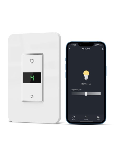 Smart Dimmer Switch 2024 New Model Digital Display Single Pole 3Way Dimmer Smart Switch Voice and Remote Control Neutral Wire Required No Hub Required  Works with Siri Alexa Google Home 2.4Ghz