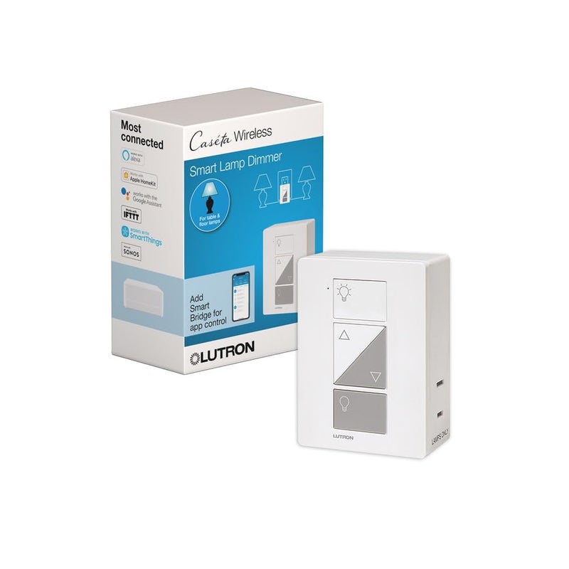 LUTRON Caseta Plug-In Smart Lamp Dimmer Switch ( Hub Required), Smart Light Switch Dimmer for Floor & Table Lamps, LED Lights, White (PD-3PCL-WH) - Image 1
