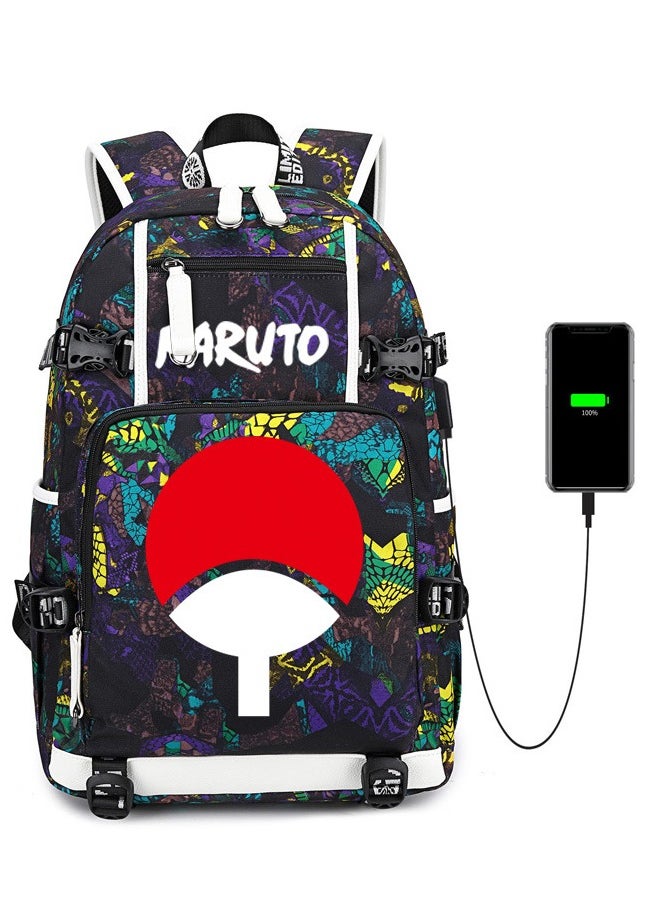 Generic - Naruto schoolbag Male Kakashi Naruto Sharingan Ltachi Sasuke Backpack Trendy Backpack Large Capacity - Image 1