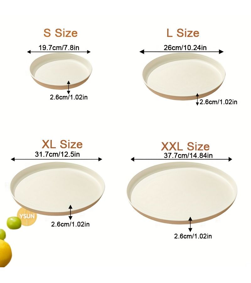 5 Plastic Serving Trays 31.7cm Cream White Durable Lightweight Platters For Breakfast Buffet Party - Image 2