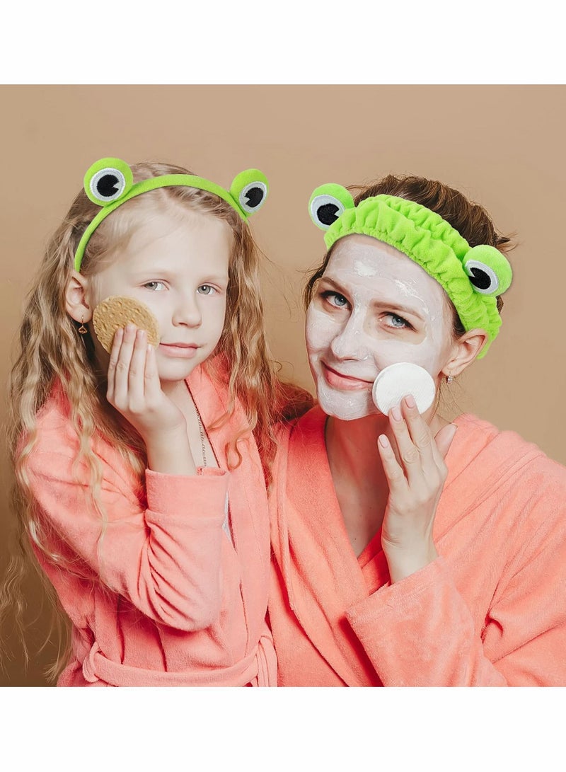 Loquat Hair Band and Head Wrap Cute Green Frog Hairband Headwear Elastic Eye Spa Headband Accessories for Girl Women Face Washing Shower Sports Yoga Beauty Skincare - Image 5