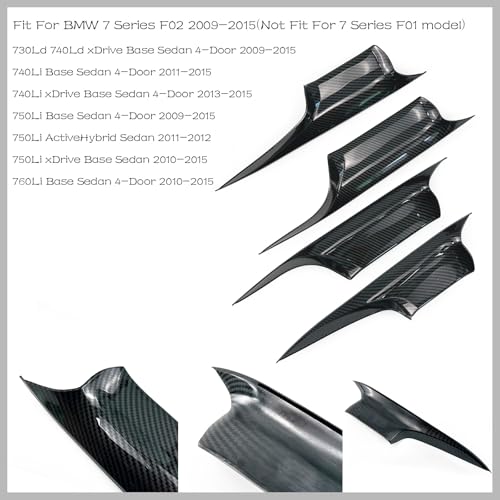 CHUANGHUI 4PCS Car Door Handle Cover Fit for BMW 7 Series F02 730Ld 740Li 750Li 760Li 2009-2015 Interior Door Pull Handles Protective Decorate Covers (Carbon Fiber Color) - Image 5