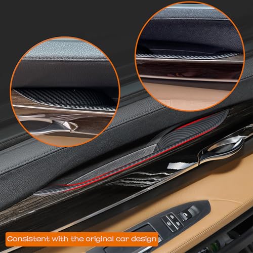 CHUANGHUI 4PCS Car Door Handle Cover Fit for BMW 7 Series F02 730Ld 740Li 750Li 760Li 2009-2015 Interior Door Pull Handles Protective Decorate Covers (Carbon Fiber Color) - Image 2