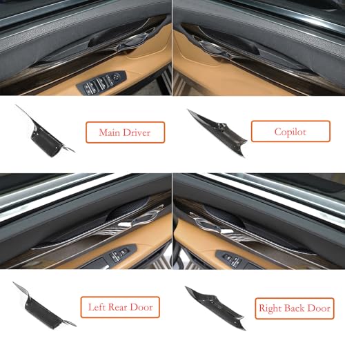 CHUANGHUI 4PCS Car Door Handle Cover Fit for BMW 7 Series F02 730Ld 740Li 750Li 760Li 2009-2015 Interior Door Pull Handles Protective Decorate Covers (Carbon Fiber Color) - Image 3