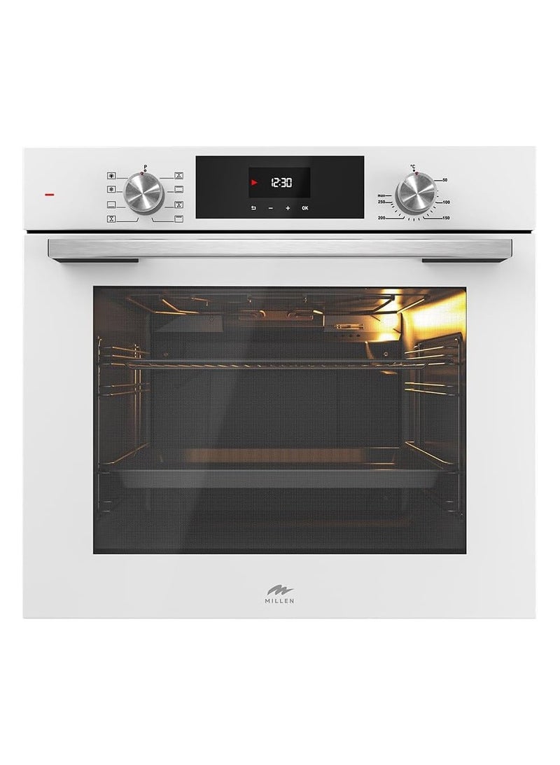 MILLEN Electric Oven - Energy Class A, 8 Cooking Modes, 60 cm, SCHOTT Double Glass Door, Glass finish, Mechanical and Touch Control with Timer, 3 Year Warranty 73 L 2500 W MEO 6002 WH White - Image 1