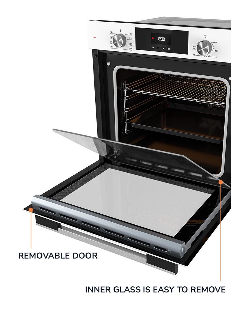 MILLEN Electric Oven - Energy Class A, 8 Cooking Modes, 60 cm, SCHOTT Double Glass Door, Glass finish, Mechanical and Touch Control with Timer, 3 Year Warranty 73 L 2500 W MEO 6002 WH White - Image 5