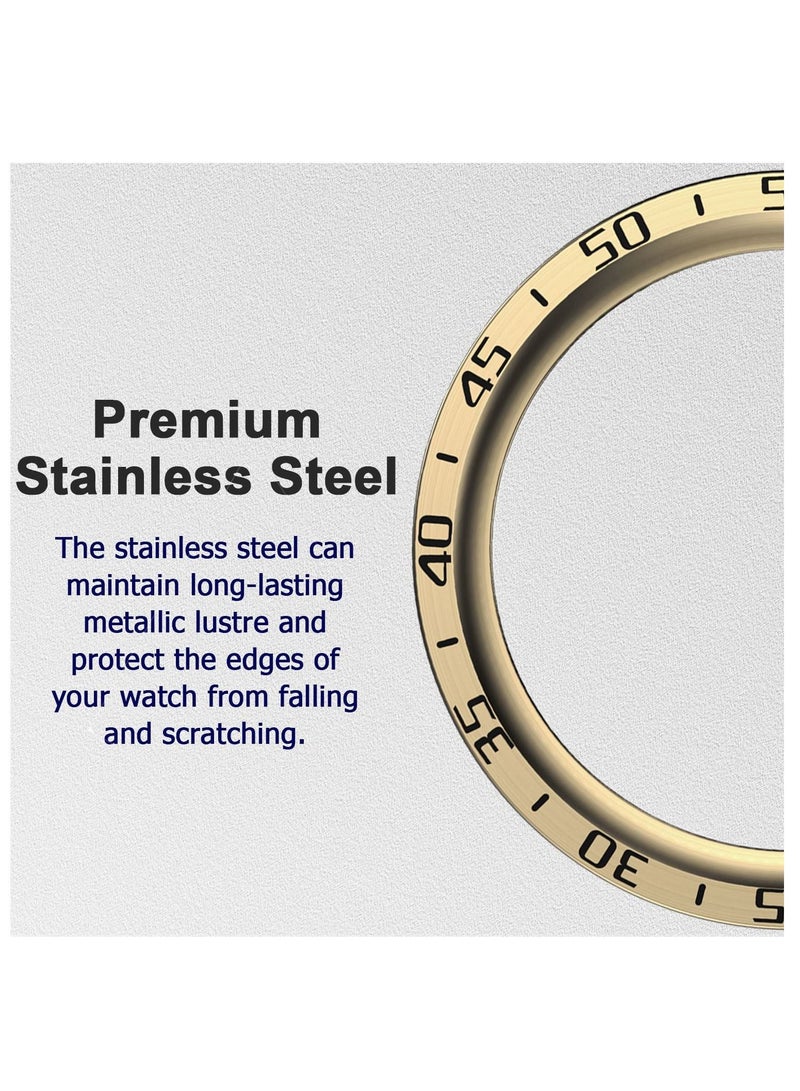 KASTWAVE Bezel Loop Compatible for Samsung Watch 5 Pro Bezel Ring, Stainless Steel Anti Scratch Adhesive Frame Lightweight Watch Bezel Cover for Galaxy Watch 5 Pro 45mm Gold - Image 3