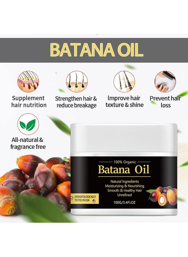 WHITE GAINS Batana Oil Hair Cream - 100% Natural Batana Oil to Prevent Hair Loss, Eliminate Split Ends, Repair Damaged Hair - Organic Hair Growth Serum for Men & Women, Thick Hair Growth from Honduras - Image 2