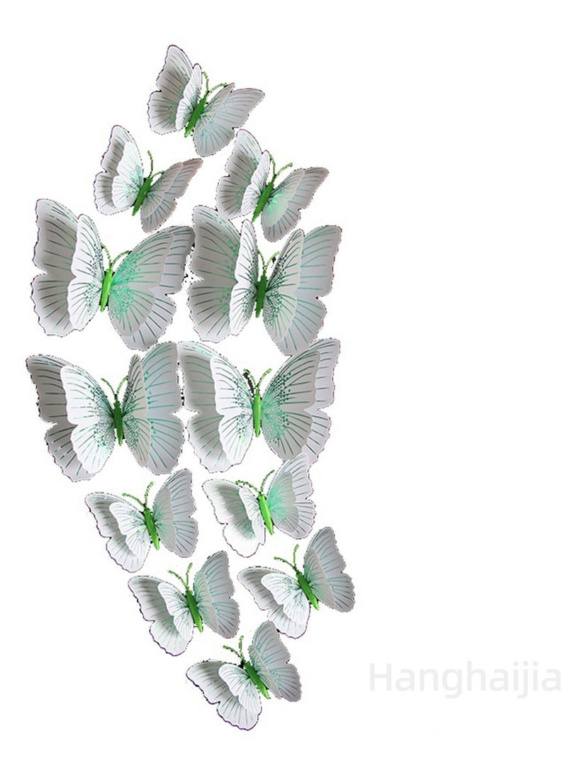 Hanghaijia - 12 PCS Mixed Butterfly Stereo Wall Stickers , Removable DIY Home Nursery Scene Ambience Decoration - Image 1