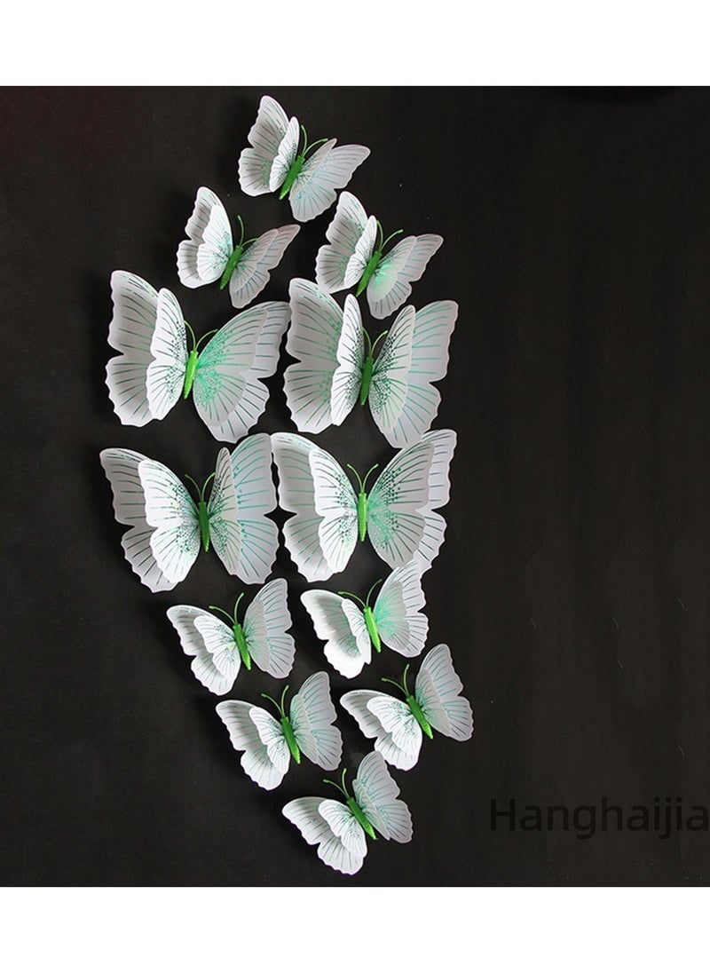 Hanghaijia - 12 PCS Mixed Butterfly Stereo Wall Stickers , Removable DIY Home Nursery Scene Ambience Decoration - Image 1