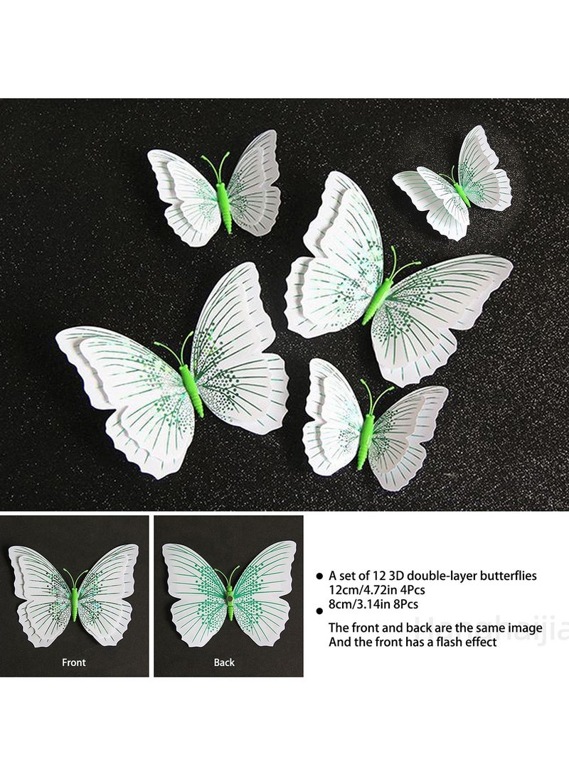 Hanghaijia - 12 PCS Mixed Butterfly Stereo Wall Stickers , Removable DIY Home Nursery Scene Ambience Decoration - Image 1