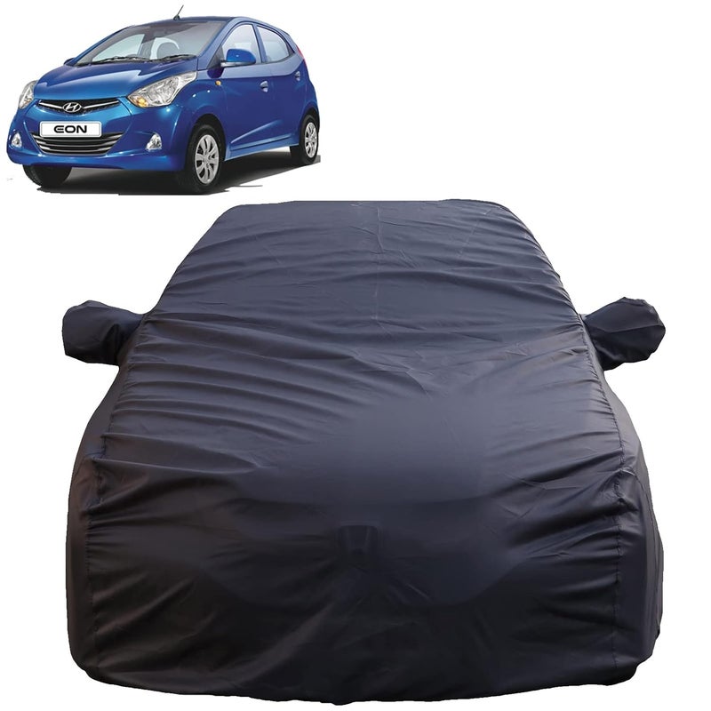 Autofact Waterproof Car Body Cover Compatible with Hyundai Eon (2011 to 2022) with Mirror Pockets, 4 x 4 American Matty, Long Lasting Strong Durable Material, Grey Color - Image 1