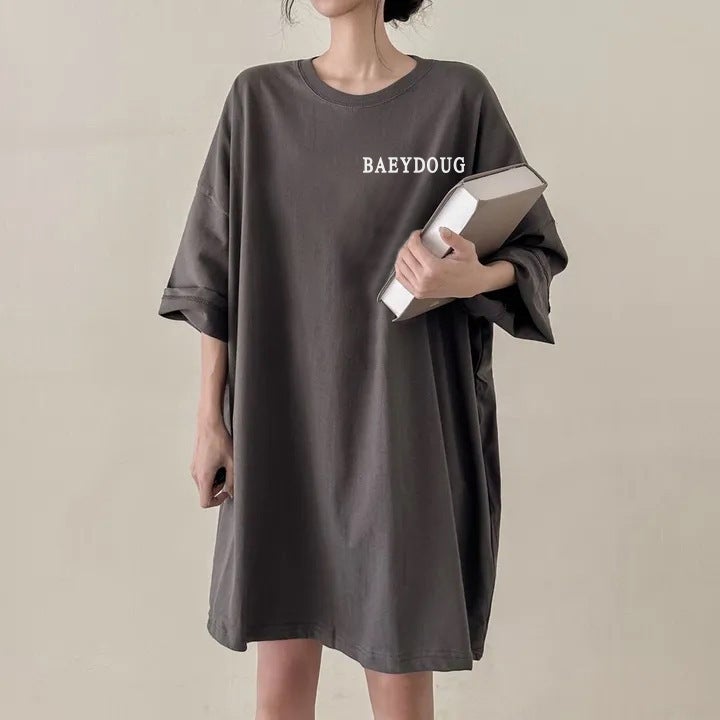 Factory Short-Sleeved T-Shirt Women'S 2024 High-End Loose Korean Style Mid-Length Explosions Pure Cotton Plus Size Niche - Image 5