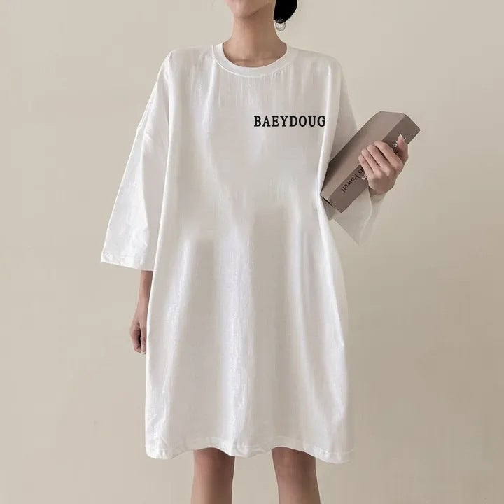 Factory Short-Sleeved T-Shirt Women'S 2024 High-End Loose Korean Style Mid-Length Explosions Pure Cotton Plus Size Niche - Image 2
