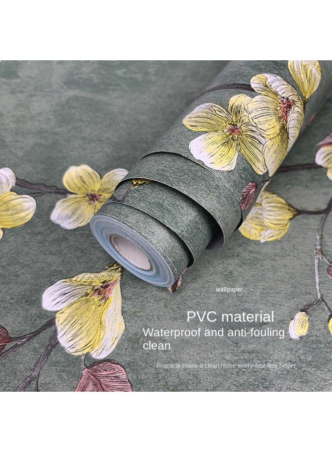 Bluejw Wallpaper Self-adhesive Bedroom Waterproof American Country Green Bedroom Living Room Emerald Background Wall Wallpaper Wood Grain Sticker - Image 2