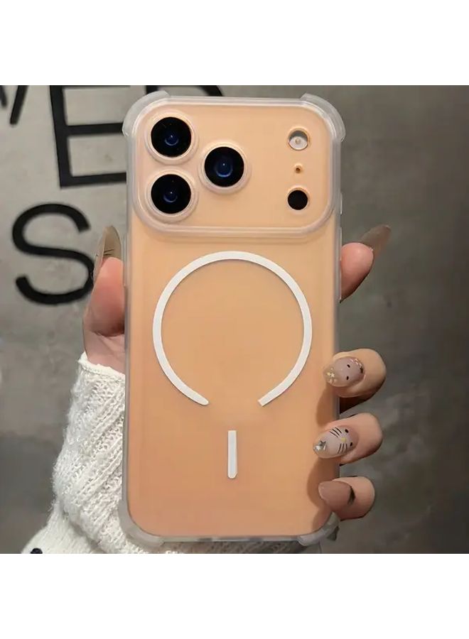 غلاف هاتف مغناطيسي غير لامع لـ iPhone 17 Pro - غطاء أسود من TPU الناعم مع شحن لاسلكي - Image 1