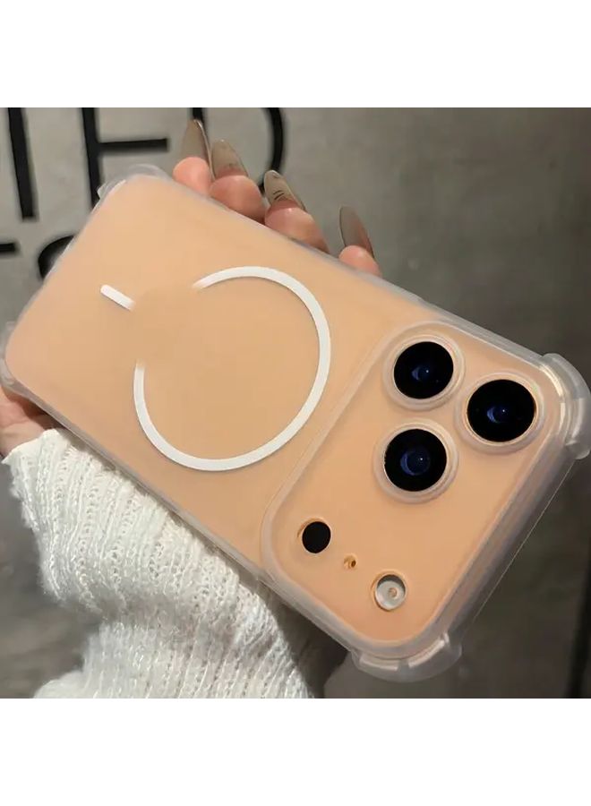 غلاف هاتف مغناطيسي غير لامع لـ iPhone 17 Pro - غطاء أسود من TPU الناعم مع شحن لاسلكي - Image 2