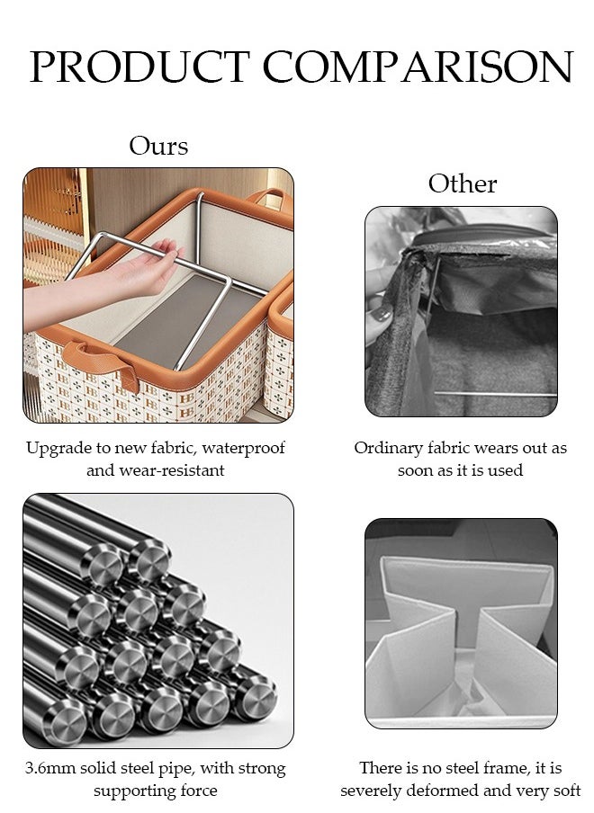 3 Pcs Wardrobe Clothes Organizer,Multifunctional Foldable Storage Box，With Handles, Wear Resistant And Easy To Clean，Moisture And Dust Prevention，Not Easily Deformed，For Storing Shirts, Sweaters, T Shirts, Jeans, 40*25*20cm