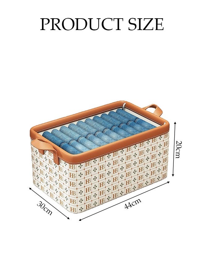 3 Pcs Wardrobe Clothes Organizer,Multifunctional Foldable Storage Box，With Handles, Wear Resistant And Easy To Clean，Moisture And Dust Prevention，Not Easily Deformed，For Storing Shirts, Sweaters, T Shirts, Jeans, 40*25*20cm
