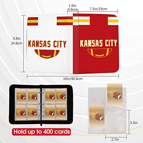 KivolFun Football Card Binder with Sleeves 400 Pocket, Kansas City Football Card Holder for Trading Cards Sports Card 3 Ring Binder Folder Football Collector Album Storage Book Case Kids Boys Girls Gift - Image 3