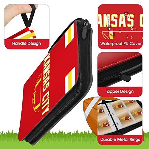 KivolFun Football Card Binder with Sleeves 400 Pocket, Kansas City Football Card Holder for Trading Cards Sports Card 3 Ring Binder Folder Football Collector Album Storage Book Case Kids Boys Girls Gift - Image 2