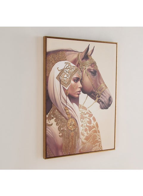 Iqra Samra Lady with Horse Framed Canvas Wall Art 70 x 2.8 x 50 cm