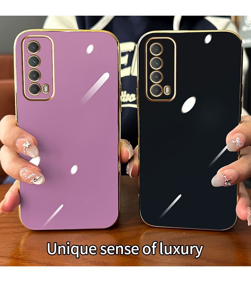 Phone Case For Huawei Y9s Straight Edge Fashionable Shockproof Scratch Resistant Anti Slip Full Coverage Silicone Cover Pink - Image 1
