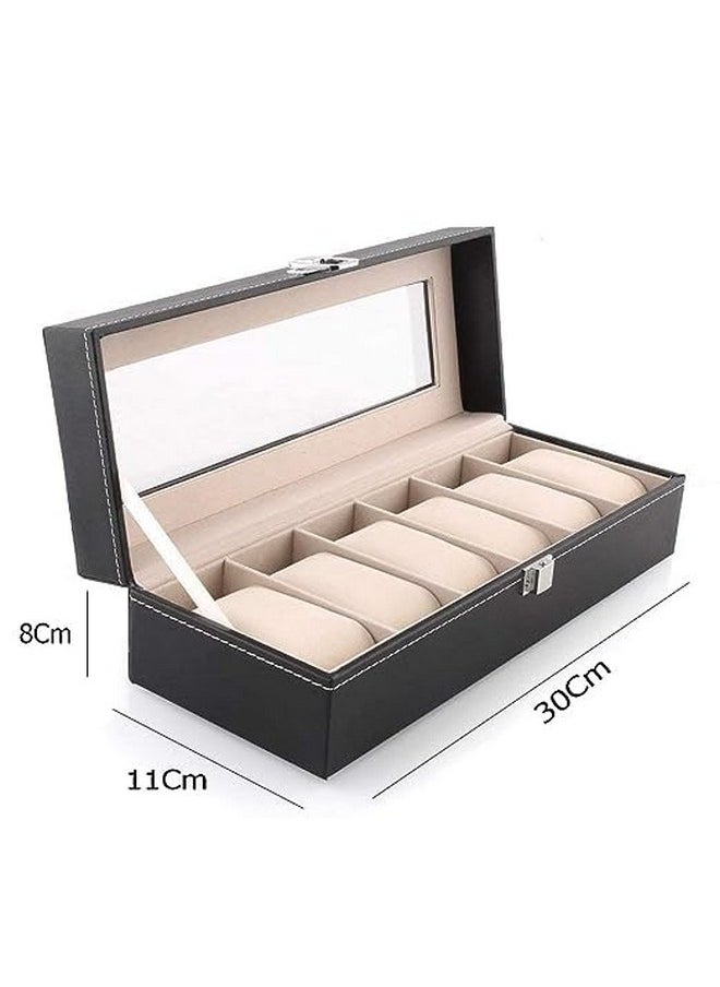 Styleys Styleys Wrist Watch Organizer Case Kit Set of 6 Pcs Box (6-Slot Black)  - Image 5