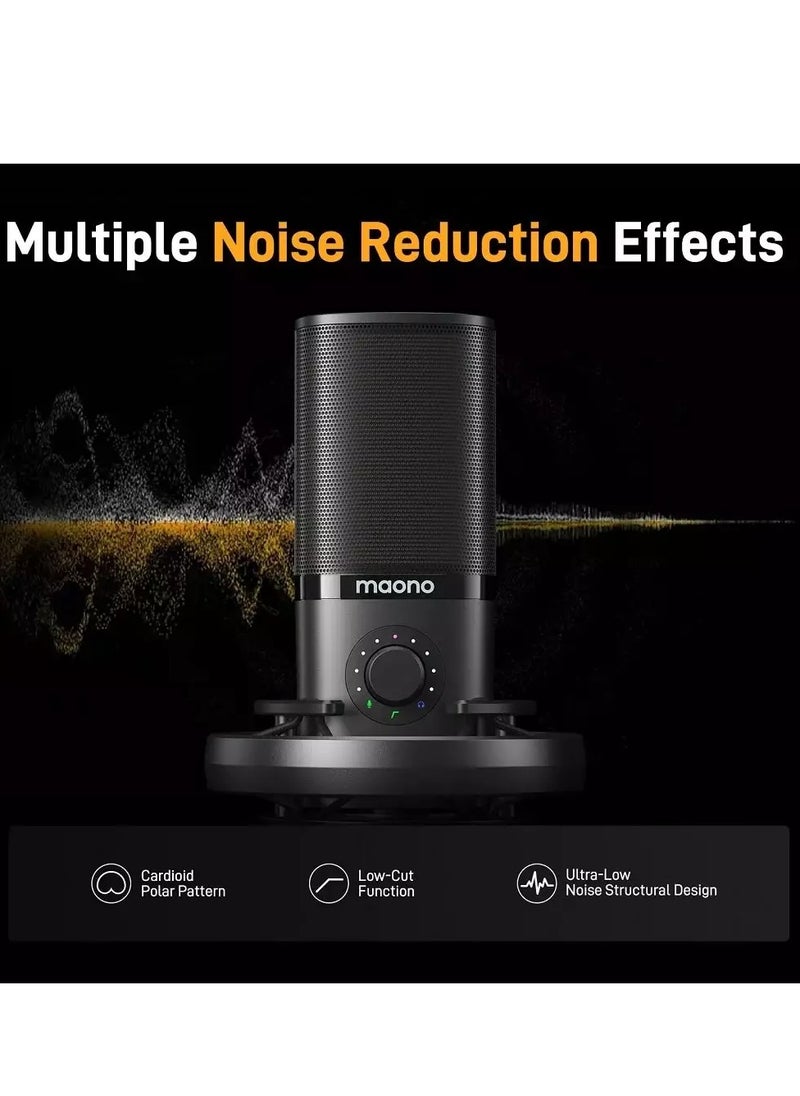 Maono - PM450 USB Condenser Microphone-Studio Mic with Shock Mount, Boom Arm, Software, Mute, Gain Knob, Volume Control for Streaming, Recording, Singing, Podcasting, Content Creation, Audiobooks - Image 1