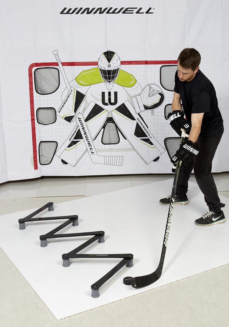 Winnwell Hockey Premium Stickhandling Aid - Stick Handling Trainer Suitable For On & Off Ice, Improve Puck Control & Coordination Passing Aide | Training Equipment Made For Kids & Adult Hockey Players - Image 4