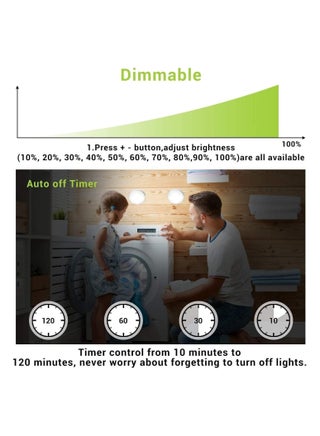 6 Piece LED Night Light Cordless Battery Powered Sensor Cabinet Light with Remote Control For Hallways Stairs and Bedrooms - view 4