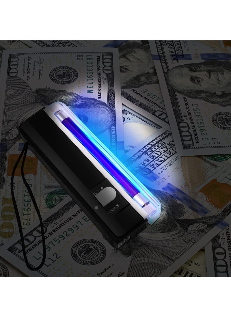 2 Pcs UV Flashlight Black Light, Handheld Portable Blacklight LED UV Light Torch, Battery Operated Black Lights Counterfeit Bill Detector Light  - Image 4
