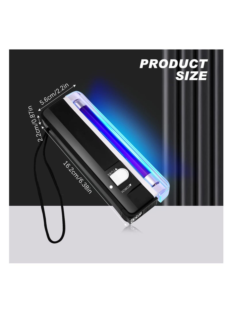 2 Pcs UV Flashlight Black Light, Handheld Portable Blacklight LED UV Light Torch, Battery Operated Black Lights Counterfeit Bill Detector Light  - Image 2