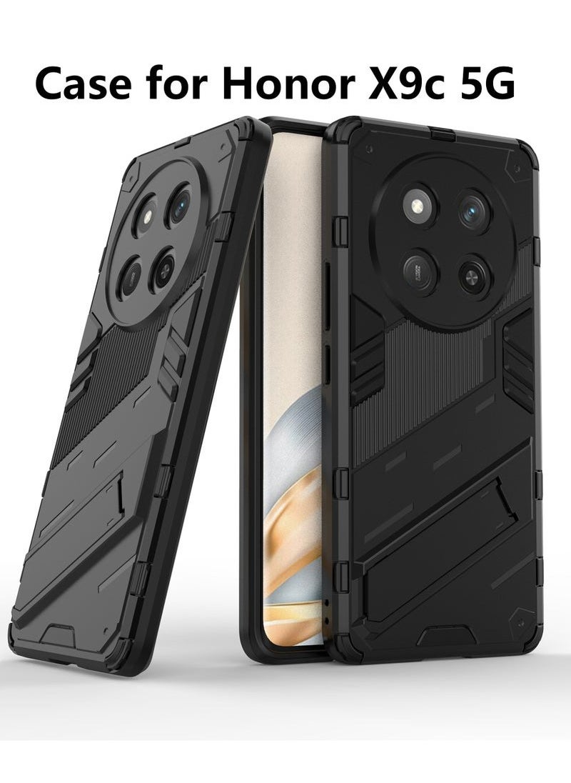 Generic Case Cover for Honor X9c 5G TPU+PC 2-in-1 Heavy-duty Mix Armored Shockproof Black  - Image 1