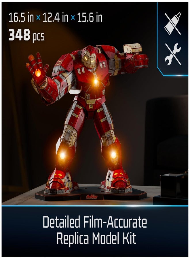 4D Build, Marvel Hulkbuster 3D Model Kit with LED Lights, Innovation Series, Marvel Collectibles & Desk Décor, Adult Puzzle, Building Toys, 3D Puzzles for Adults & Teens, 348 Pieces, for Ages 12 & Up - Image 2