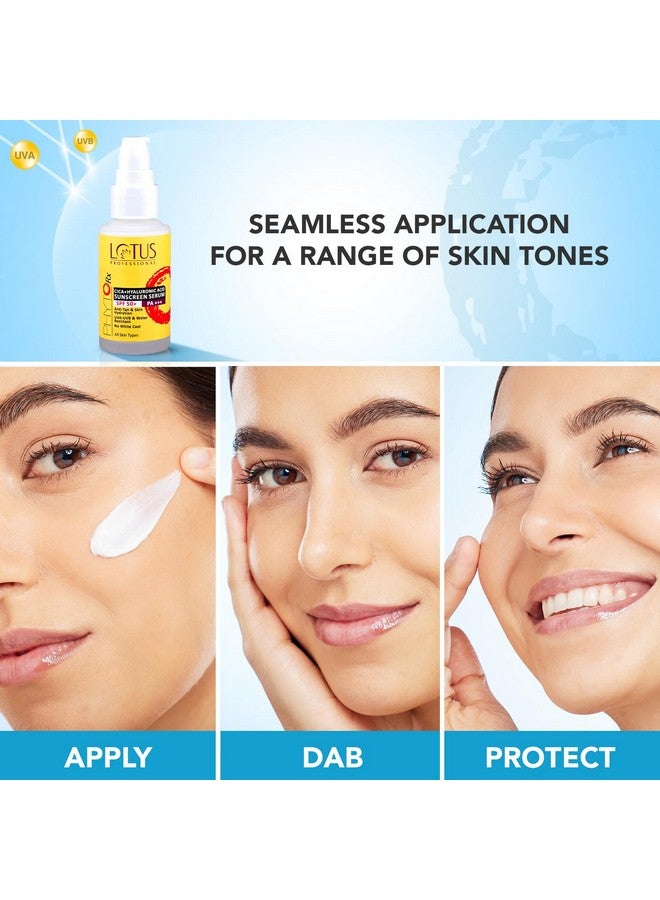 Lotus Lotus Professional Cica + Hyaluronic Acid SPF 50 PA+++ Sunscreen Serum For Broad Spectrum, UVA, UVB & Blue Light Protection For All Skin Types - 30ml  - Image 5