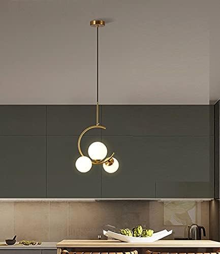kinis Golden Cutting Gola Three Globe Decorative Hanging Lamp/Pendant Lamp/Ceiling Light to Décor Home/Living Room/Bedroom/Office/Dining/Cafe/Restaurants (with Bulb) - Image 1