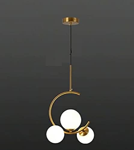 kinis Golden Cutting Gola Three Globe Decorative Hanging Lamp/Pendant Lamp/Ceiling Light to Décor Home/Living Room/Bedroom/Office/Dining/Cafe/Restaurants (with Bulb) - Image 2