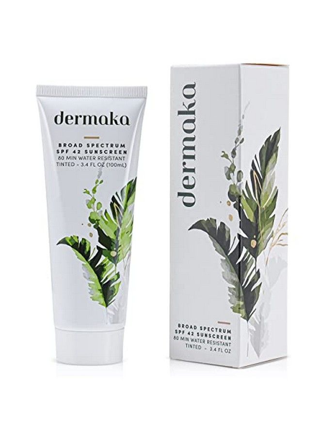 Dermaka Sunscreen Broadspectrum Spf 42 Water Resistant For 80 Minutes All Natural Plant And Mineral Based Sun Protection Aids In Healing Protecting & Has A Light Tint Aloe Vera Base - Image 2