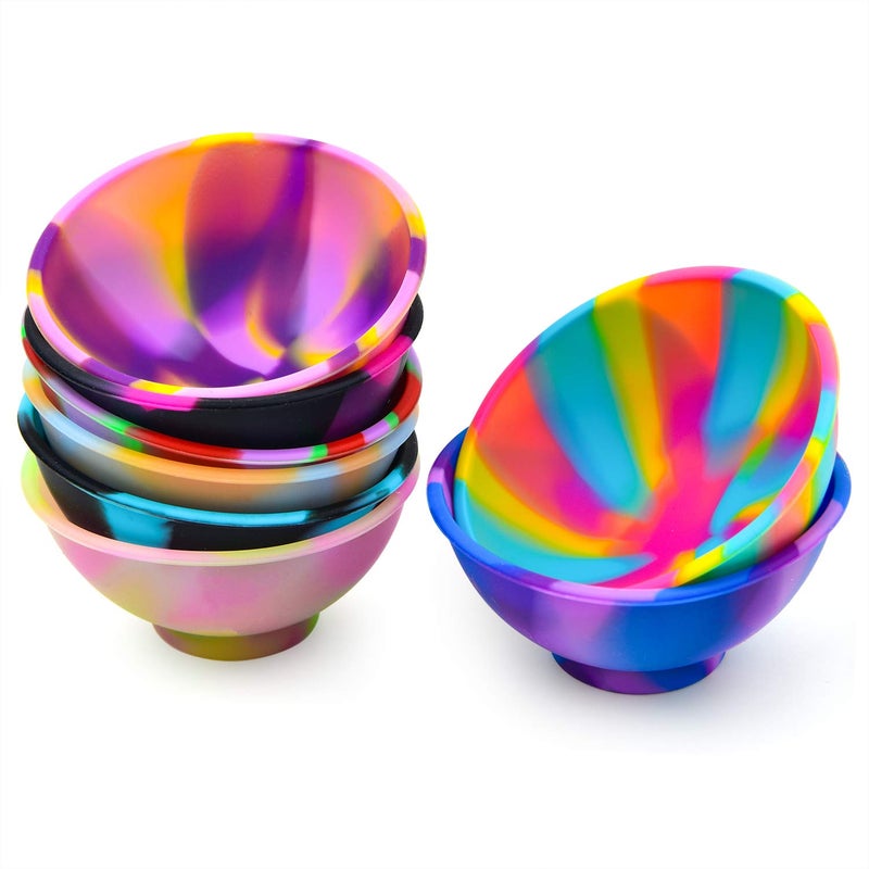 Coopay 8 Pieces Mini Silicone Pinch Bowls Colorful Heat Resistant Snack Prep and Serve Bowls Unbreakable Flexible 175 Oz Mixed Colors
