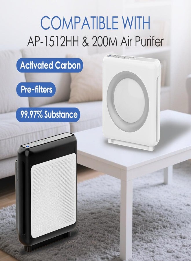 LBLVBNEWD AP-1512HH Filter Replacement Compatible with Coway AP1512 Air Purifier& Airmega 200M Air Purifier, Replacement Filter, 1 True Air Filter and 2 Carbon Pre-Filters - Image 2