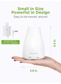 InnoGear InnoGear Essential Oil Diffuser, Premium 5-in-1 Diffusers for Home Scent Aromatherapy Diffuser Air Desk Humidifier for Bedroom Large Room Office 7 Color LED 2 Mist Mode Waterless Auto Off, Basic White  - Image 2