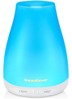InnoGear InnoGear Essential Oil Diffuser, Premium 5-in-1 Diffusers for Home Scent Aromatherapy Diffuser Air Desk Humidifier for Bedroom Large Room Office 7 Color LED 2 Mist Mode Waterless Auto Off, Basic White  - Image 1
