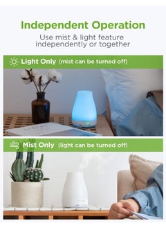 InnoGear InnoGear Essential Oil Diffuser, Premium 5-in-1 Diffusers for Home Scent Aromatherapy Diffuser Air Desk Humidifier for Bedroom Large Room Office 7 Color LED 2 Mist Mode Waterless Auto Off, Basic White  - Image 4