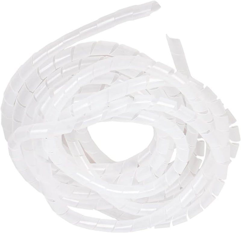 Allwin Spiral Cable Wrap - 9.8 Ft 5/8" Spiral Wire Wrap Cord Covers Bundle Sleeve Hose for Computer Electrical Wire Organizer (White, 5/8 Inch-9.8Ft) - Image 1